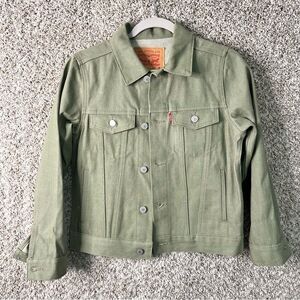 Levi’s Jacket Boys Medium 10-12 Green Denim Trucker